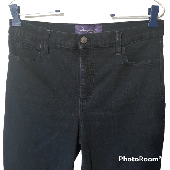 NYDJ Lift Tuck Technology High Rise Straight Leg Black Denim Jeans - Picture 2 of 11